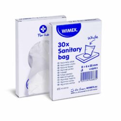 Pungă igienică (HDPE) albă 8+6 x 25 cm [30 buc]