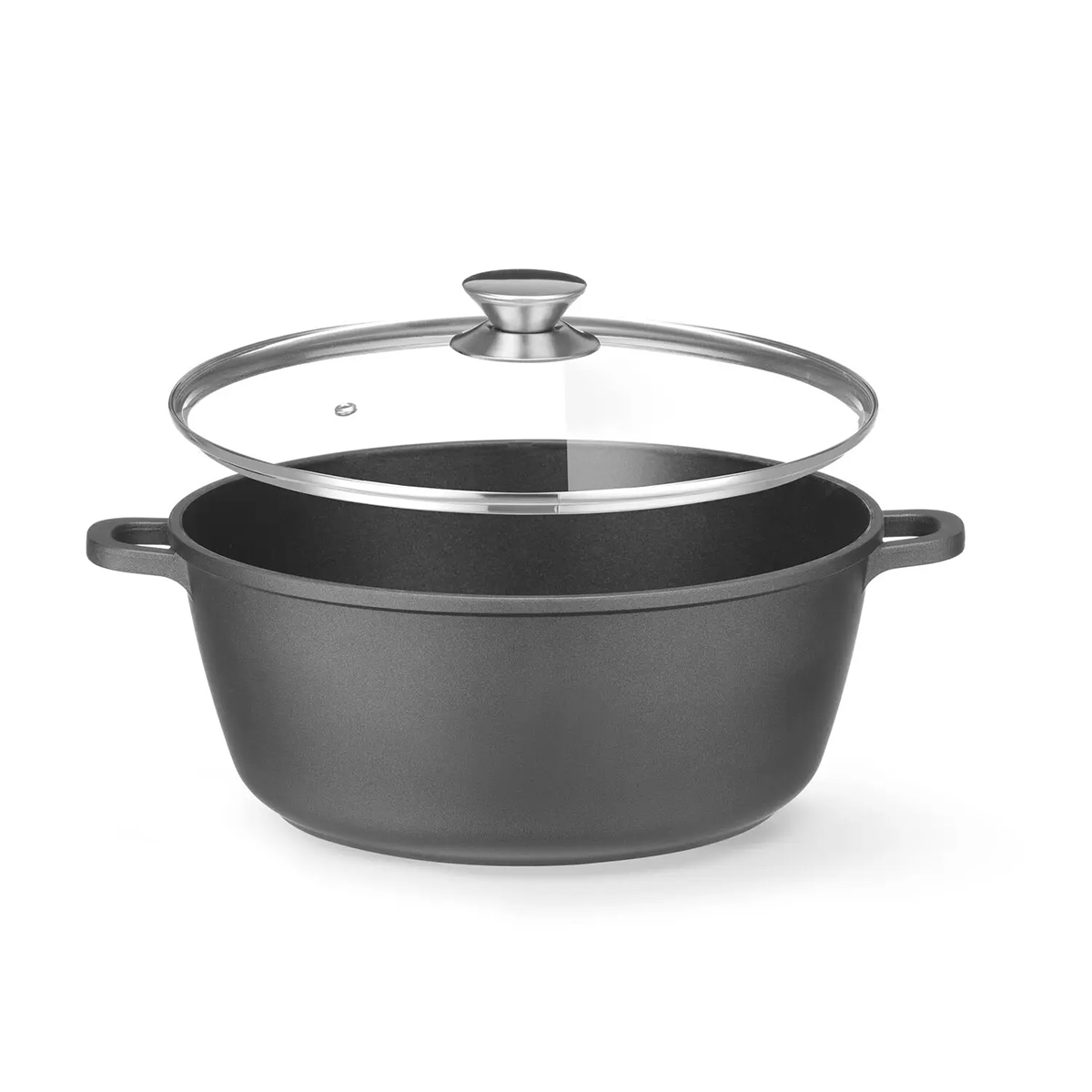 Oală - 7,5 L - 387x310 mm - neagră | Hendi 611036 este o oală universală robustă, destinată gătitului zilnic atât în unitățile HoReCa, cât și în gospodărie.