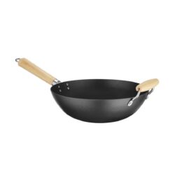 Tigaia wok Ø 324 mm cu mâner din lemn Hendi 627907 are o conductivitate termică ridicată și rezistență la temperaturi înalte.