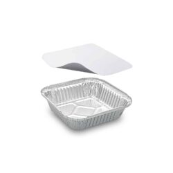 Caserolă (ALU) dreptunghiulară 158 x 158 x 34 mm 560ml + capac [5 seturi]