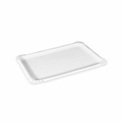 Tavă din hârtie albă 13 x 20 cm `nr.4` RECY [25 buc]