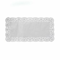 Dantelă decorativă (PAP) dreptunghiulară albă 38 x 25 cm [6 buc]