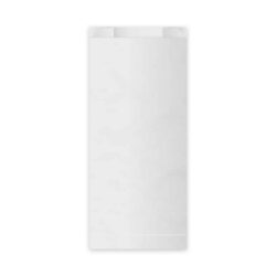 Pungă din hârtie (FSC Mix) cu pliu lateral, albă, 14+7 x 32 cm `2kg` [100 buc]