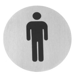 Tăblița pentru ușă – Bărbați | Hendi 663608 din oțel inoxidabil, cu pictogramă minimalistă, pentru hoteluri, restaurante și unități HoReCa.