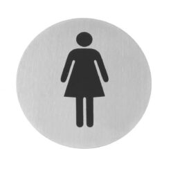 Tăblița pentru ușă – Femei | Hendi 663615 din oțel inoxidabil, cu pictogramă minimalistă, alegerea ideală pentru hoteluri și restaurante.