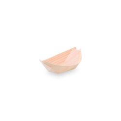 Platou (lemn) tip barcă pentru finger food 9 x 6 cm [100 buc]