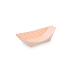 Platou (lemn) tip barcă pentru finger food 13 x 8 cm [100 buc]