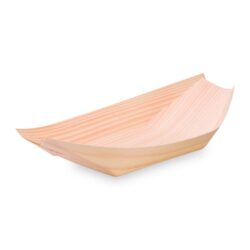 Platou (lemn) tip barcă pentru finger food 21,5 x 11 cm [100 buc]