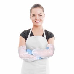 Mânecuță de protecție (PE) de unică folosință albă [100 buc]