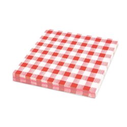 Șervet 1 strat carouri roșu 33 x 33 cm [100 buc]