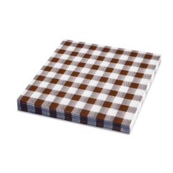 Șervet 1 strat carouri maro 33 x 33 cm [100 buc]