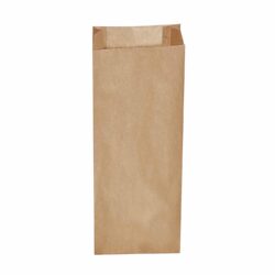 Pungă de hârtie cu pliuri laterale maro 15+7 x 42 cm `3kg` [500 buc]
