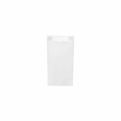 Pungă de hârtie cu pliuri laterale albă 10+5 x 22 cm `0,5kg` [1000 buc]