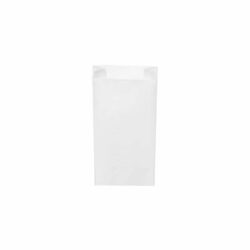 Pungă de hârtie cu pliuri laterale albă 12+5 x 24 cm `1kg` [1000 buc]