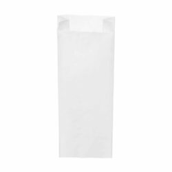 Pungă de hârtie cu pliuri laterale albă 15+7 x 42 cm `3kg` [1000 buc]