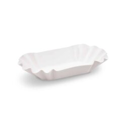 Bol din hârtie oval alb 17,5 x 10,5 x 3 cm [250 buc]