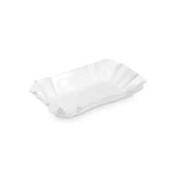 Bol din hârtie dreptunghiular alb 14 x 9 x 3 cm [250 buc]