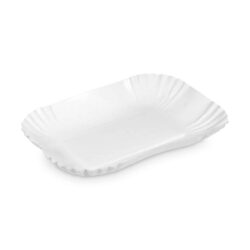 Bol din hârtie dreptunghiular alb 17,5 x 13 x 3 cm [250 buc]
