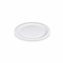 Farfurie din hârtie albă Ø18cm RECY [100 buc]