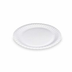 Farfurie din hârtie albă Ø23cm RECY [100 buc]