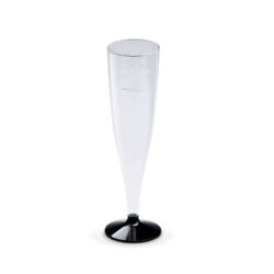 Pahar cristal pentru șampanie (PS) - din două piese - picior negru - Ø 60 mm - 0,1 L [20 buc]