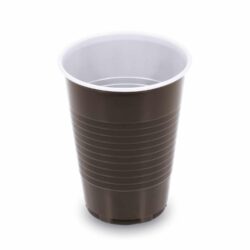 Pahar pentru cafea (PP) maro/alb Ø70mm 180ml [100 buc]