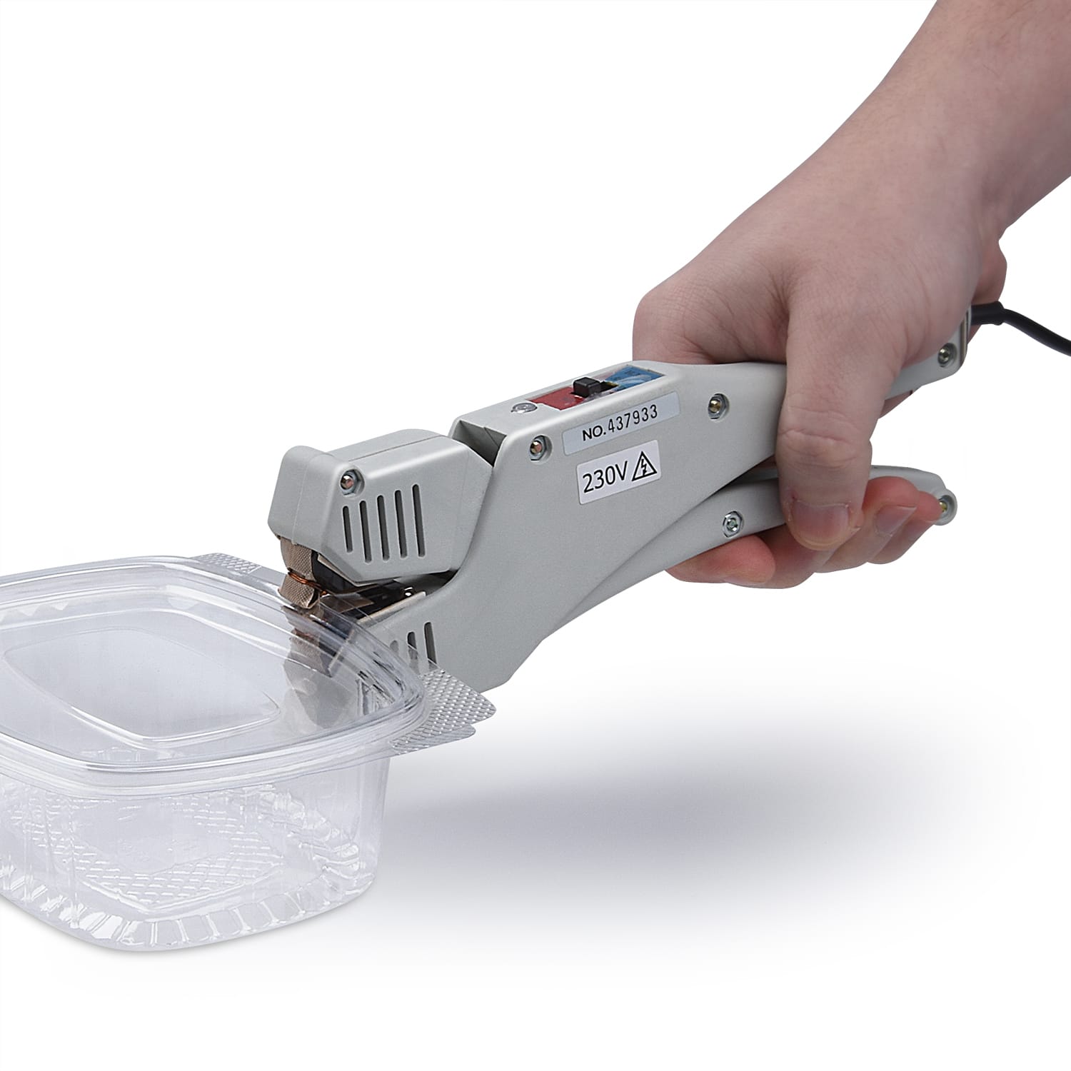 Aparat de sudură termică pentru bol din plastic și capac