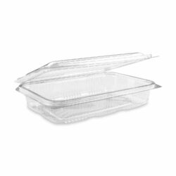 Caserolă (rPET) cu capac, dreptunghiulară, transparentă, 800ml [50 buc]
