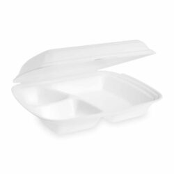 Cutie meniu (XPS) cu 3 compartimente albă 241 x 207 x 69 mm [125 buc]