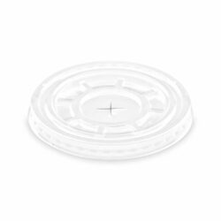 Capac (rPET) transparent cu orificiu în cruce Ø95mm [50 buc]