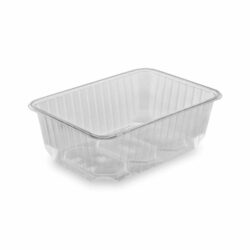 Tăviță (PP) dreptunghiulară transparentă 186 x 133 mm 1000ml