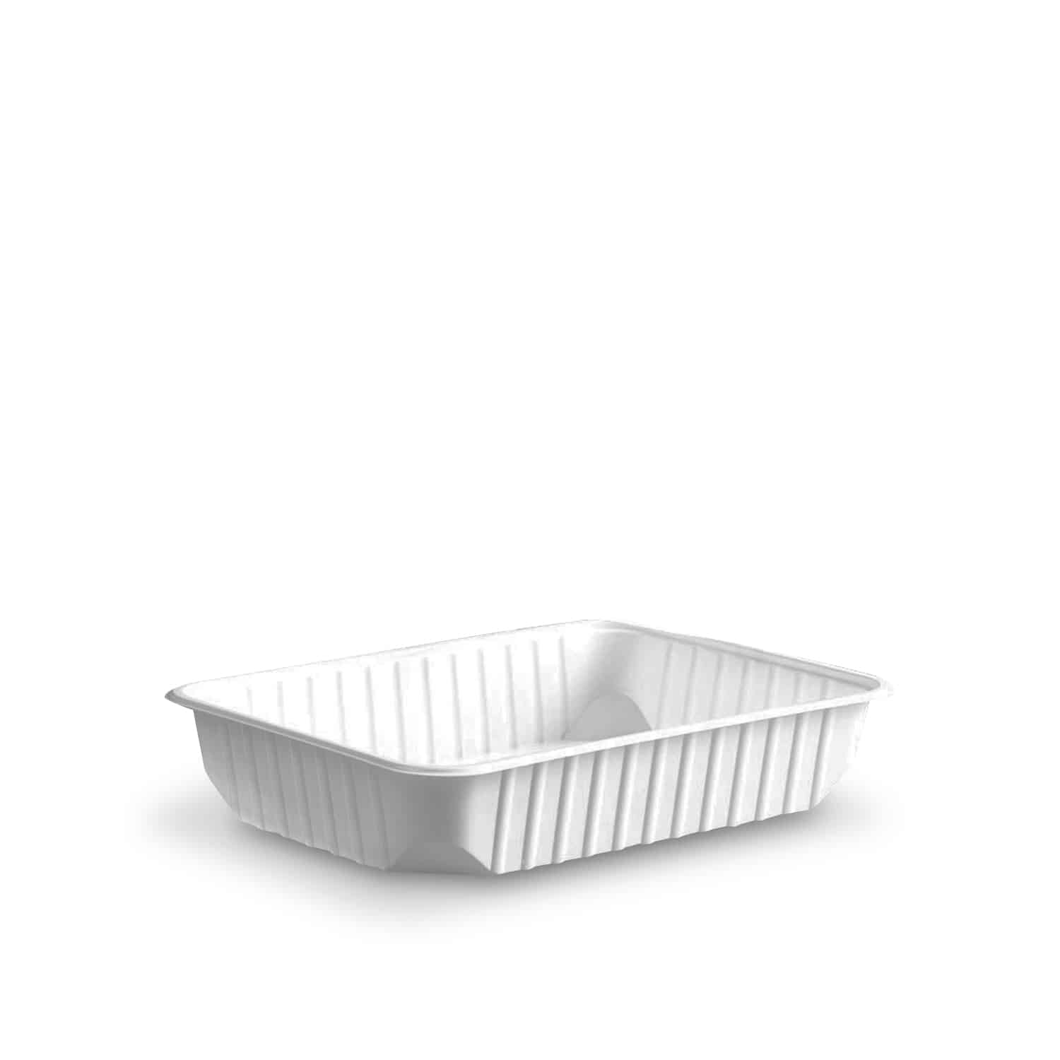 Tăviță (PP) dreptunghiulară albă 186 x 133 mm 500ml
