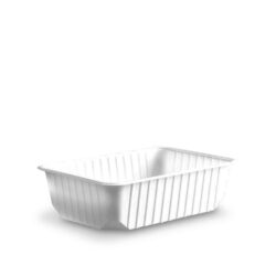 Tăviță (PP) dreptunghiulară albă 186 x 133 mm 750ml