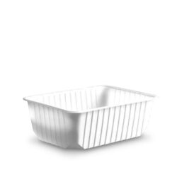 Tăviță (PP) dreptunghiulară albă 186 x 133 mm 1000ml