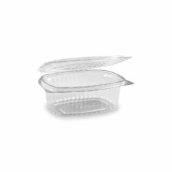 Caserolă (rPET) cu capac ovală transparentă 375ml
