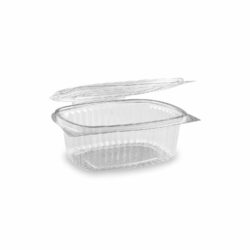 Caserolă (rPET) cu capac ovală transparentă 500ml
