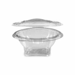 Caserolă (rPET) cu capac rotundă transparentă 500ml