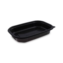 Caserolă meniu pentru cuptor cu microunde (PP) neagră `M` 221 x 151 x 34 mm 750ml