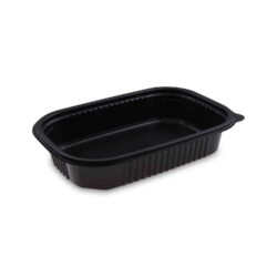 Caserolă meniu pentru cuptor cu microunde (PP) neagră `M` 221 x 151 x 43 mm 850ml
