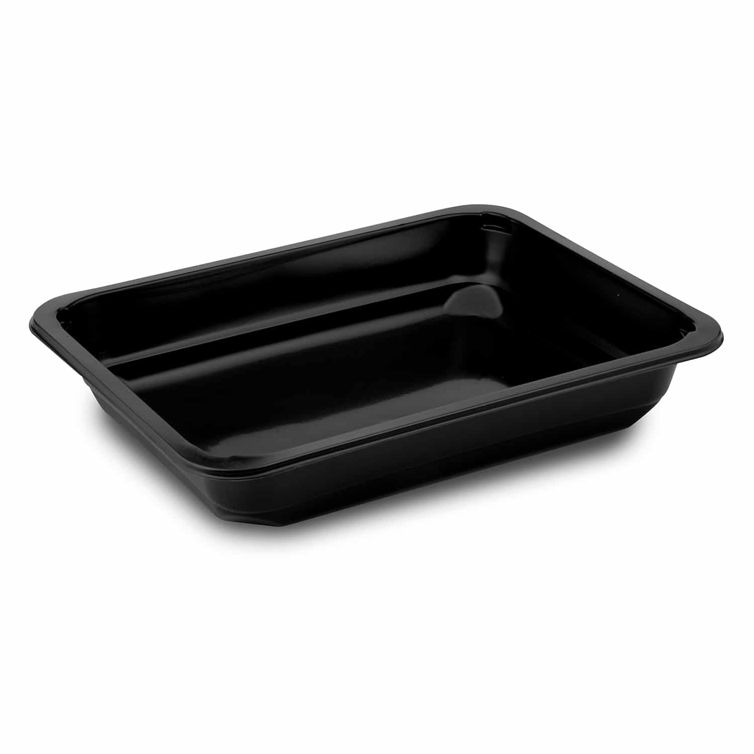 Caserolă meniu (PP) cu 1 compartiment neagră 227 x 178 x 40 mm