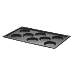 Tavă din aluminiu cu forme GN 1/1 - 530x325x26 mm | Hendi 808856 cu suprafață antiaderentă, ideală pentru ouă, clătite sau omlete.