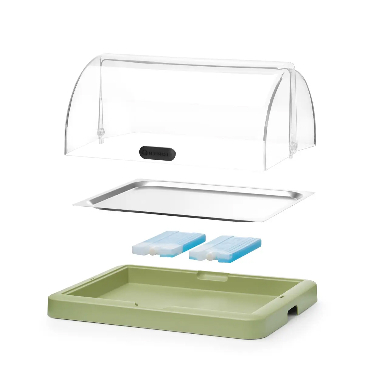 Vitrină frigorifică Roll top - 460x355 mm - verde - UNIQ | Hendi 871966