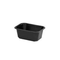 Caserolă (PP) - neagră - 160x112x66 mm | Gastrobucatarie.ro, ideală pentru transportul diverselor tipuri de preparate.