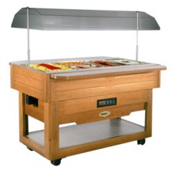 Cărucior frigorific 4x GN 1/1 - lemn + inox | BREAKFAST