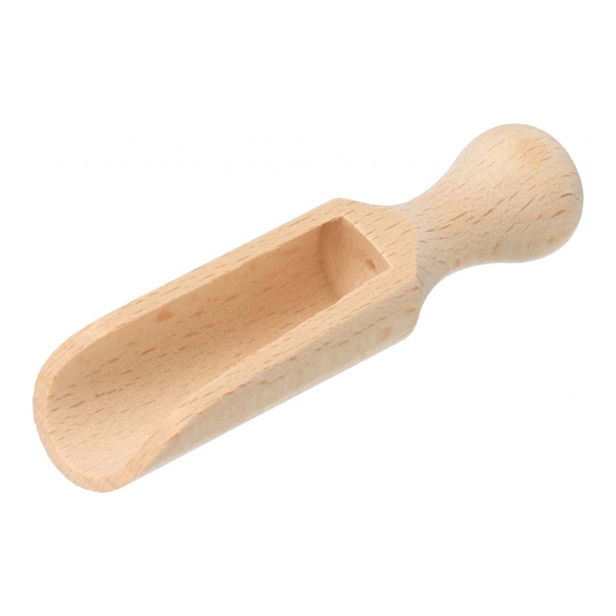 Lingurița mică de lemn pentru sare și piper - 10 cm, din lemn natural de calitate, este un accesoriu elegant care se potrivește de minune în orice bucătărie.