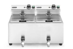 Friteuză manuală Profi Line cu robinet - 2 x 8 l | Hendi 209301