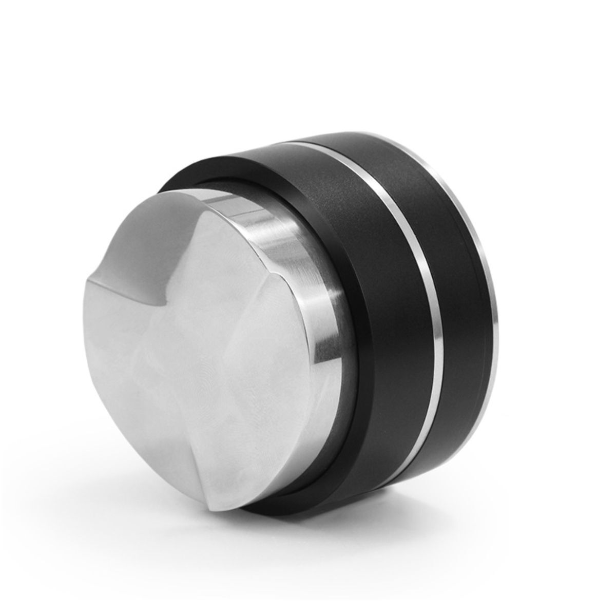 Tamper profesional pentru cafea, diametru 58 mm, din aliaj de aluminiu și oțel inoxidabil 304. Greutate 535 g, design ergonomic.