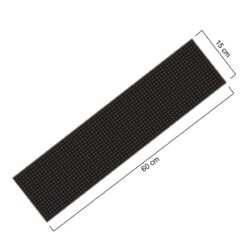 Covoraș de bar subțire, din PVC rezistent, culoare neagră, dimensiune 60 × 15 cm. Ideal pentru blaturi de bar, zone de servire și locuri de lucru.