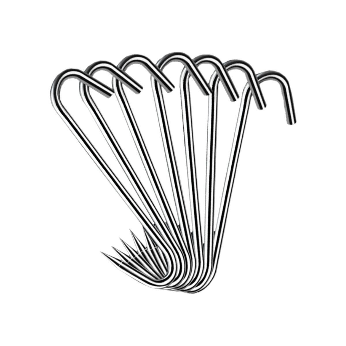 Cârlige pentru afumat din oțel inoxidabil, lungime 13,5 cm, grosime 3 mm. Cârlige ascuțite, ideale pentru agățarea cărnii, peștelui, cârnaților sau altor alimente.