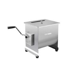 Malaxor manual de carne din oțel inoxidabil, cu capacitate de 10 kg. Ideal pentru prepararea compozițiilor de cârnați, caltaboși sau carne tocată.